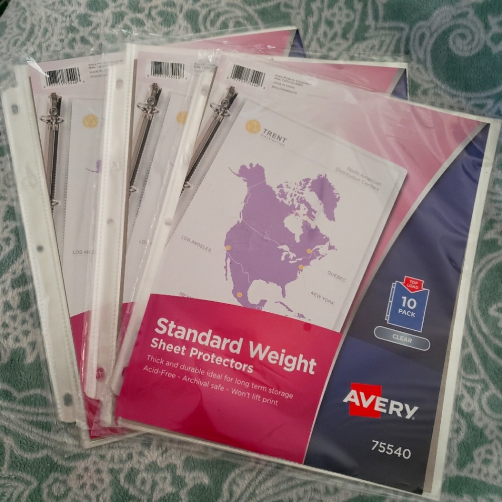 Avery sheet protectors